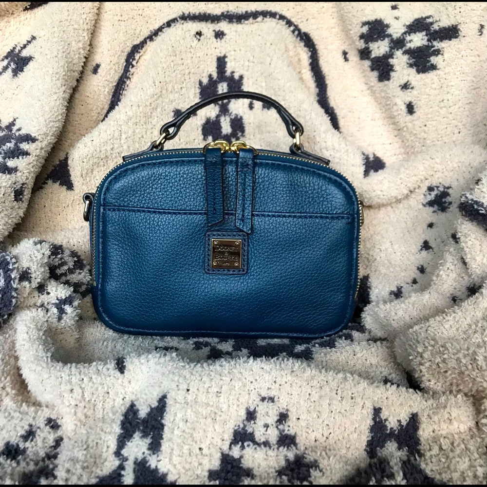 Dooney & Bourke Belvedere Ambler Crossbody Midnight Blue Pebble Leather Bag